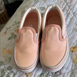Vans Glittery Peach Kids Slip-On Sneakers